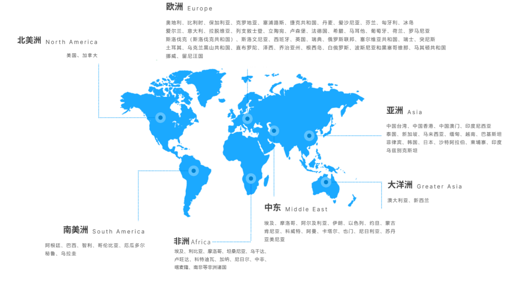 寰宇星空國際物聯(lián)網卡業(yè)務覆蓋范圍